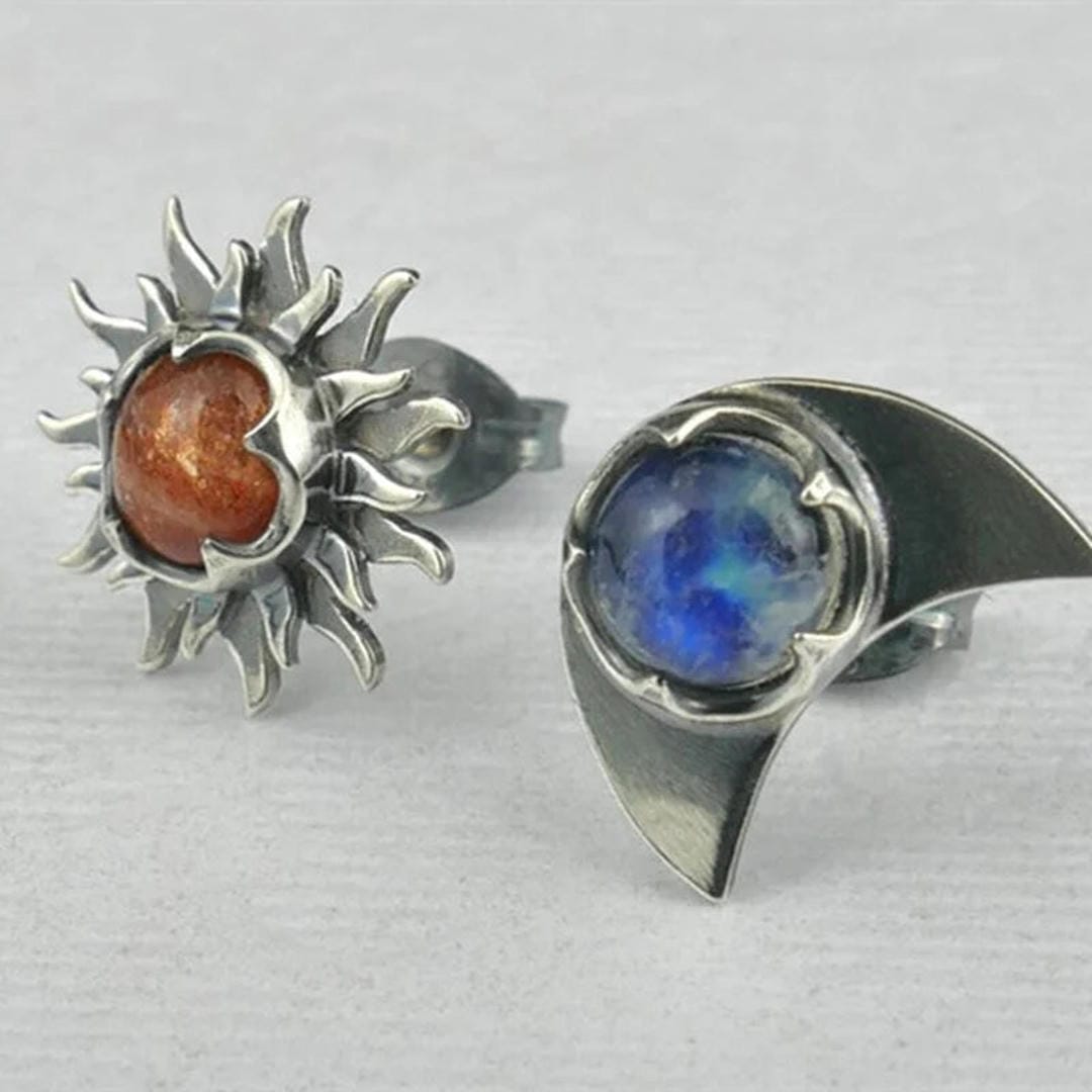 Elegant Sun Moon Earrings