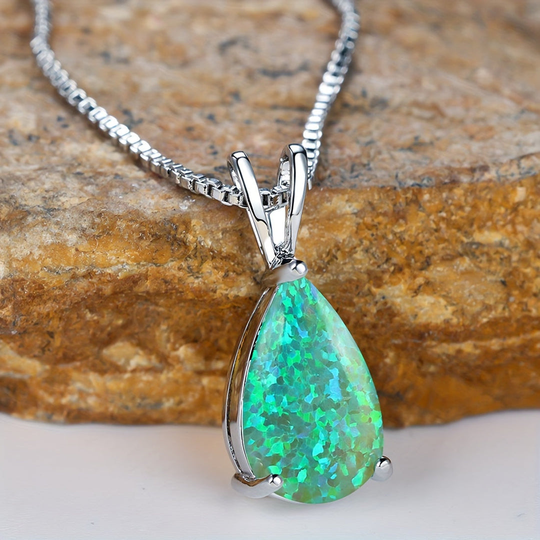 Opal Infinity Pendant Necklace