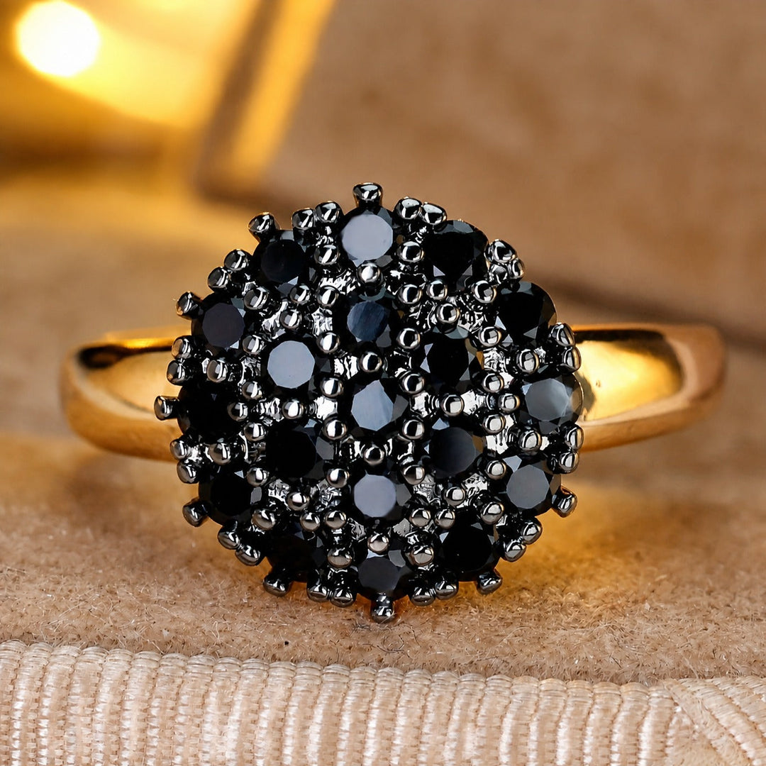 Onyx Spherical Statement Ring