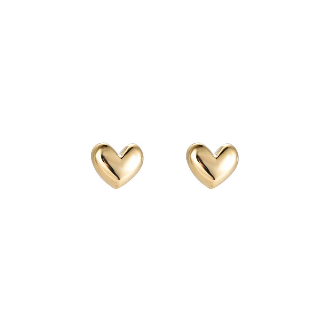 Solid Heart Polished Stud Earrings
