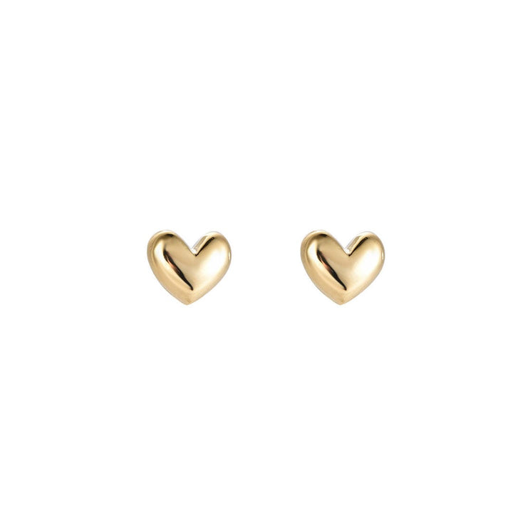Solid Heart Polished Stud Earrings