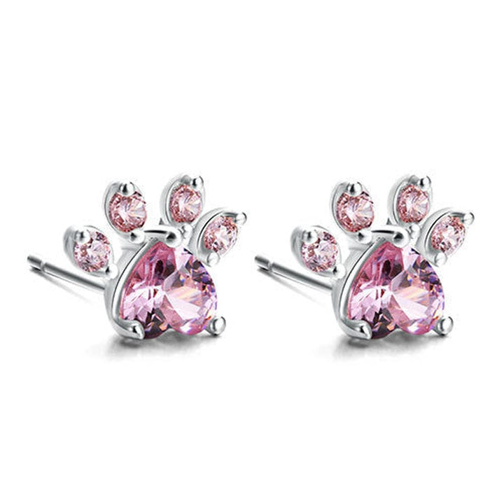 Paw Set 4 Pieces with Zirconia Heart