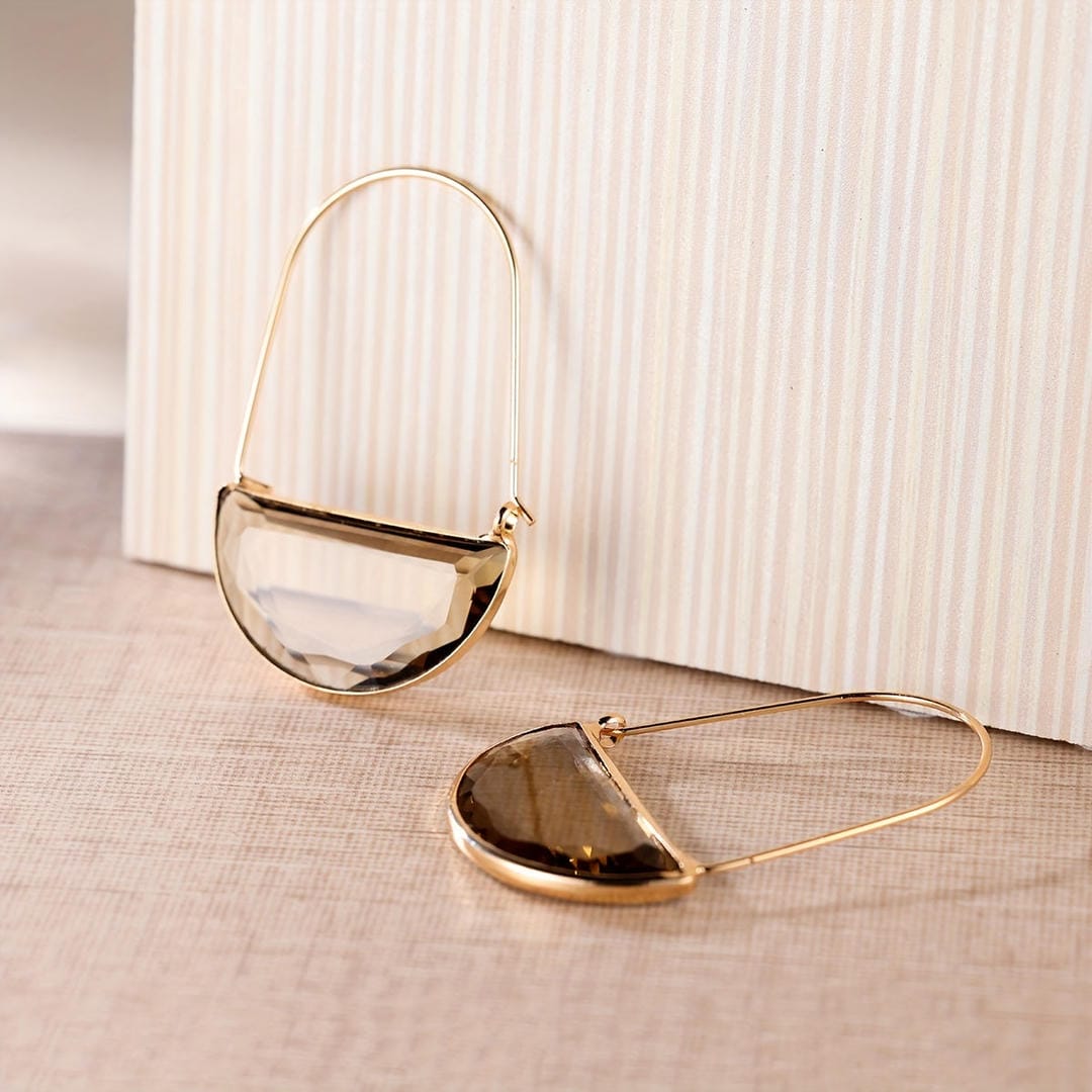 Half Moon Translucent Hoop Earrings