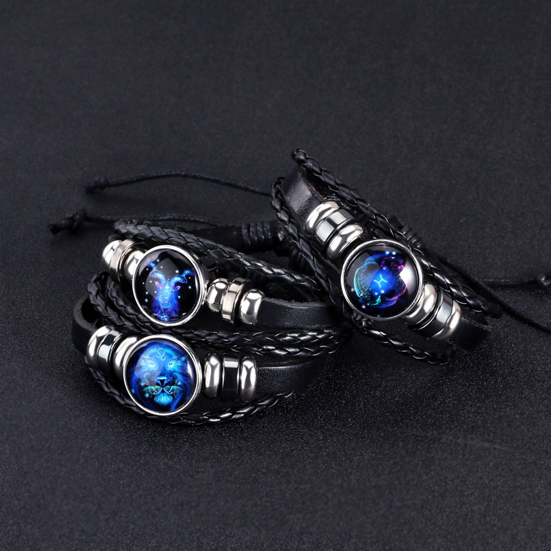 Braided zodiac sign bracelet