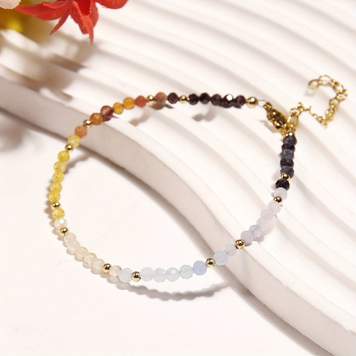 Natural Moonstone and Sunstone Bracelet