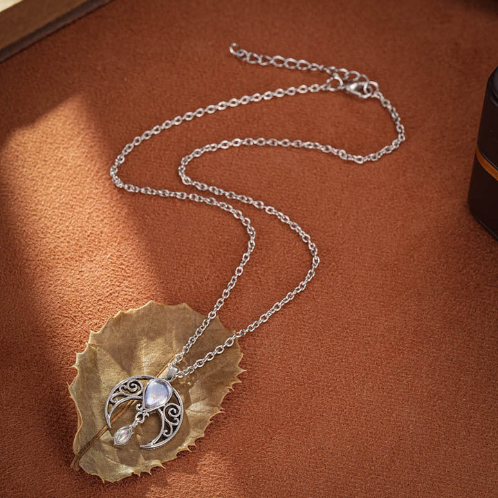 Moonstone Crescent Pendant Necklace