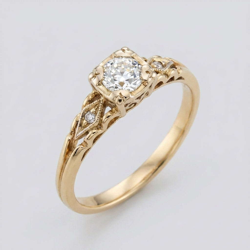 Heritage Zirconia Gold Ring