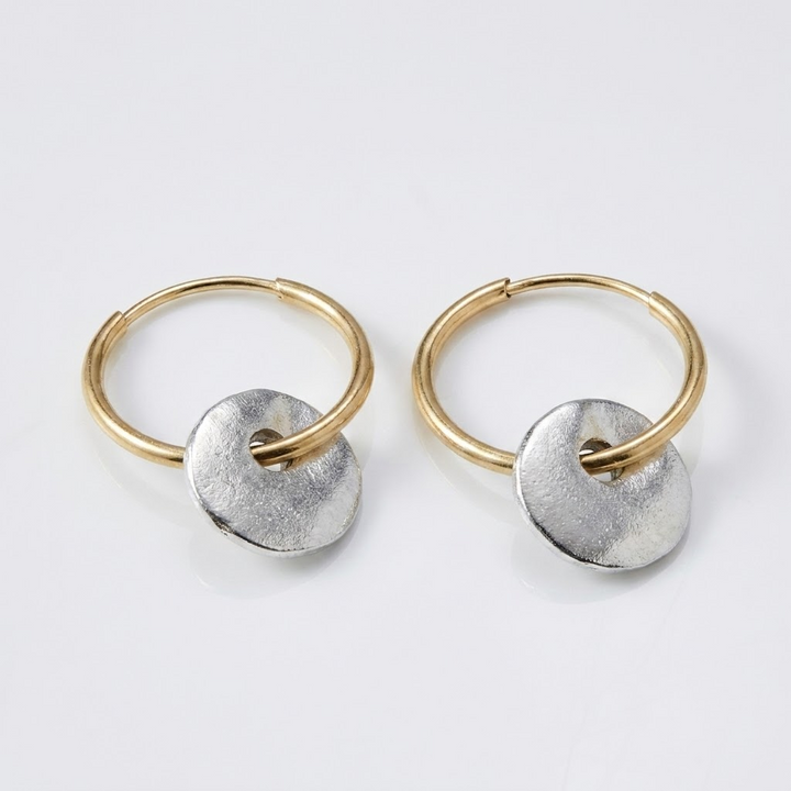 Vintage Disc Hoop Earrings