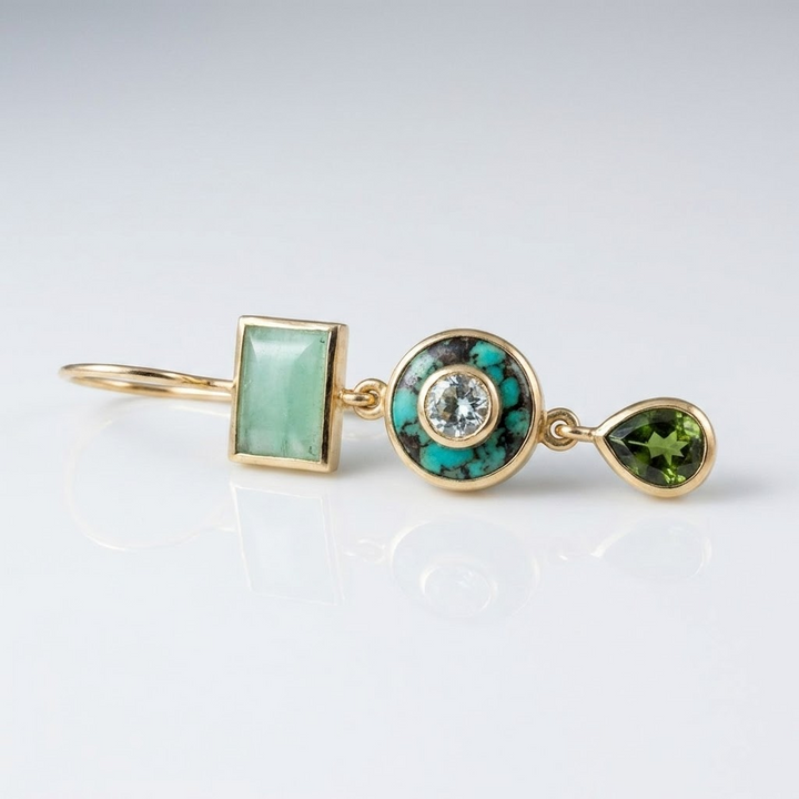 Verde Trio Crystal Earring