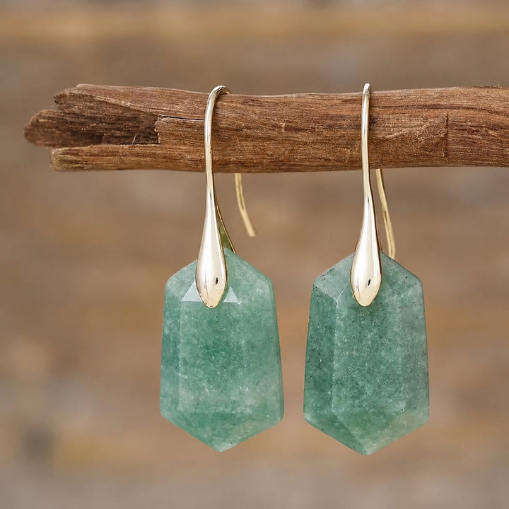 Artisan Faceted Quartz Drop Earrings