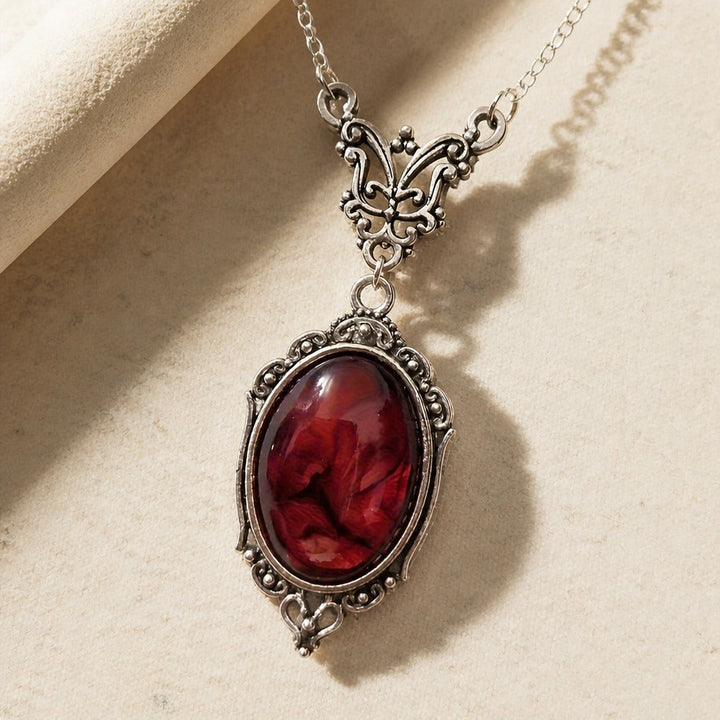 Victorian Crimson Gem Necklace