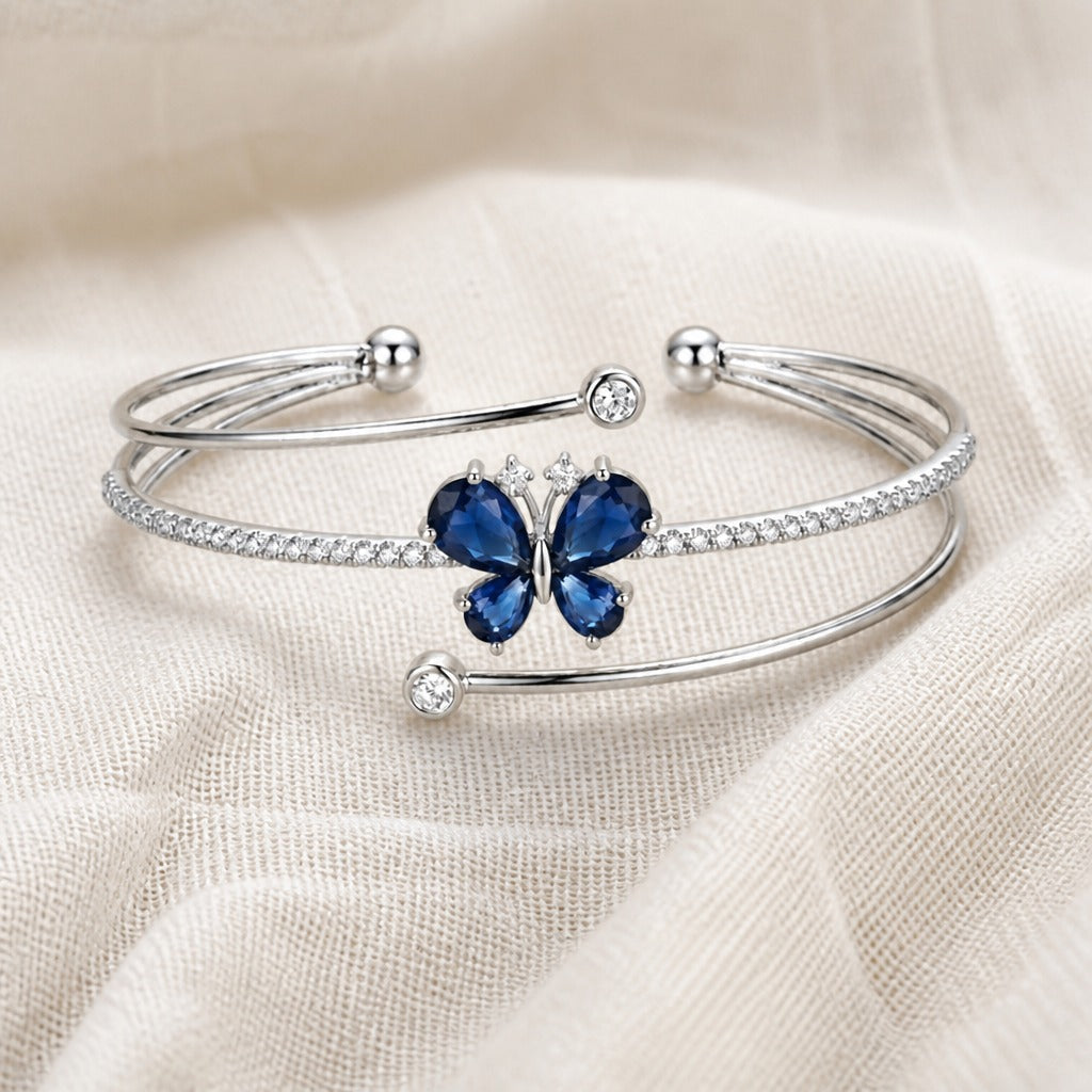Butterfly Silver Cuff Bracelet