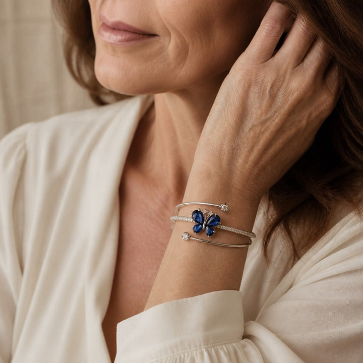 Butterfly Silver Cuff Bracelet