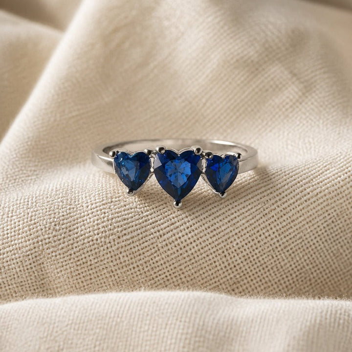 Heart-Shaped Zirconia Silver Ring