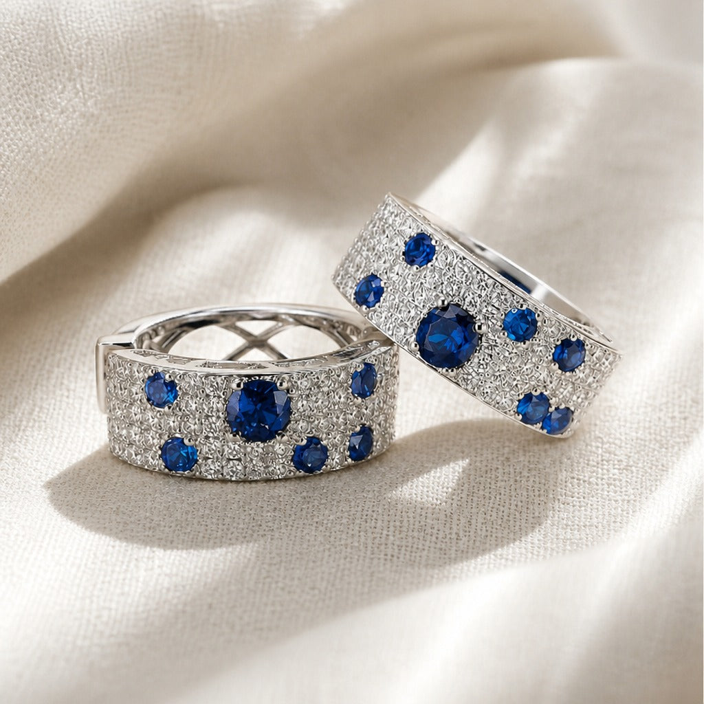 Iconic Blue Zirconia Hoop Earring