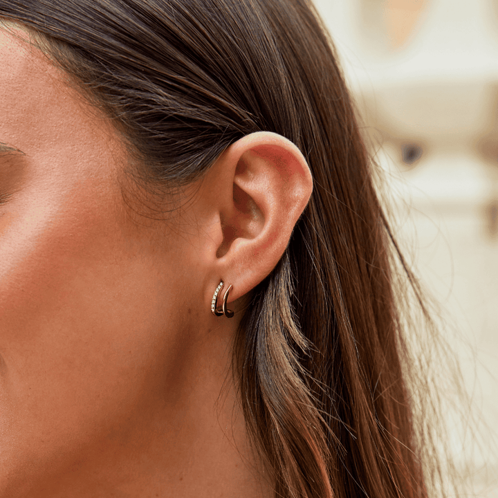 Claw Gold Crystal Earrings