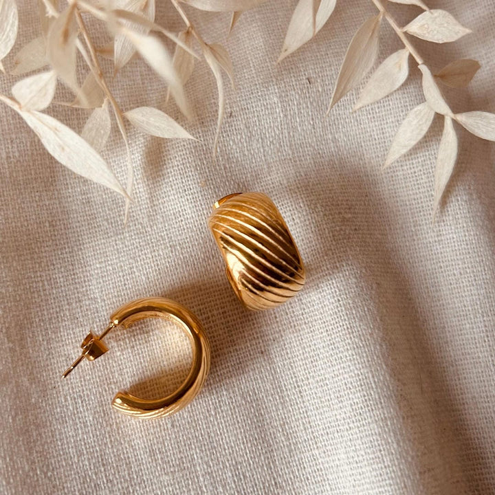 Everyday Ridged Gold Hoops