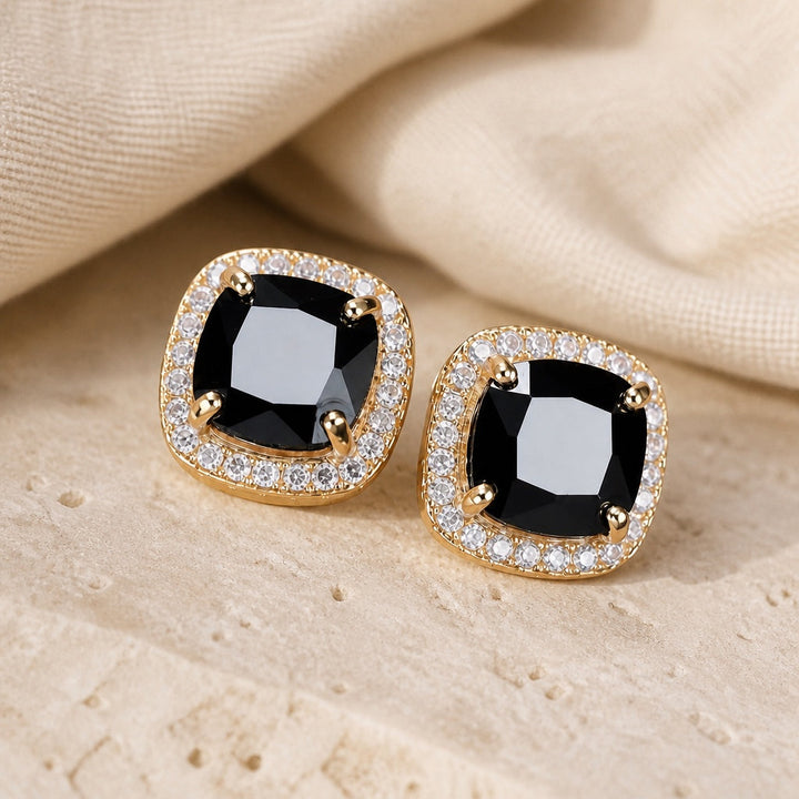 Square Prestige Onyx Earrings