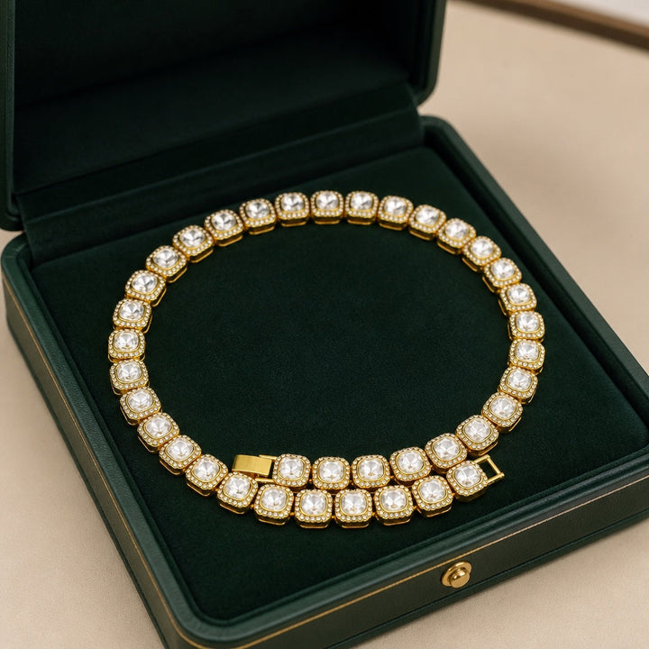Golden Aura Tennis Necklace