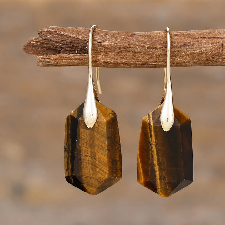 Artisan Faceted Quartz Drop Earrings