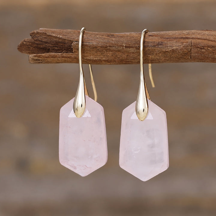 Artisan Faceted Quartz Drop Earrings
