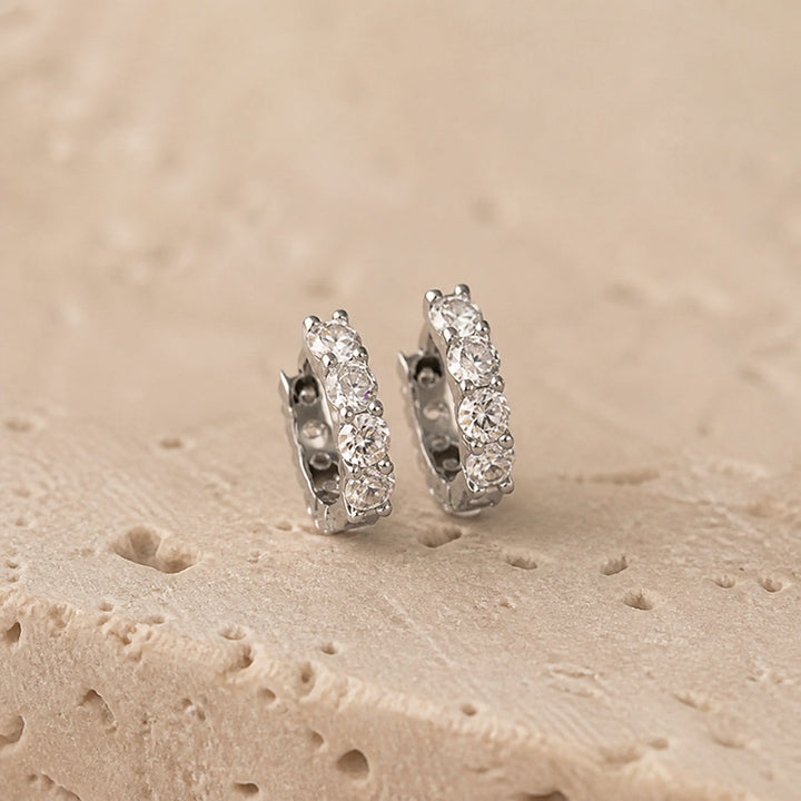 Regal Zirconia Hoop Earrings