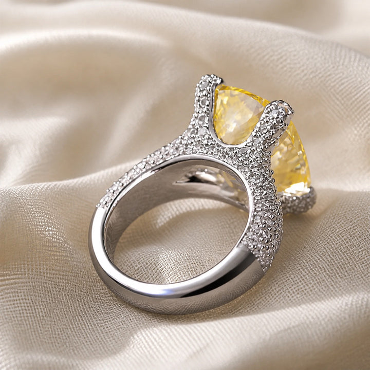 Radiant Yellow Zirconia Vintage Ring