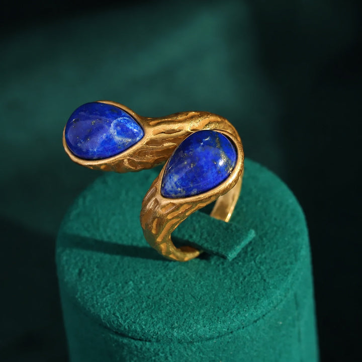 Sculpted Droplet Knot Gold Ring