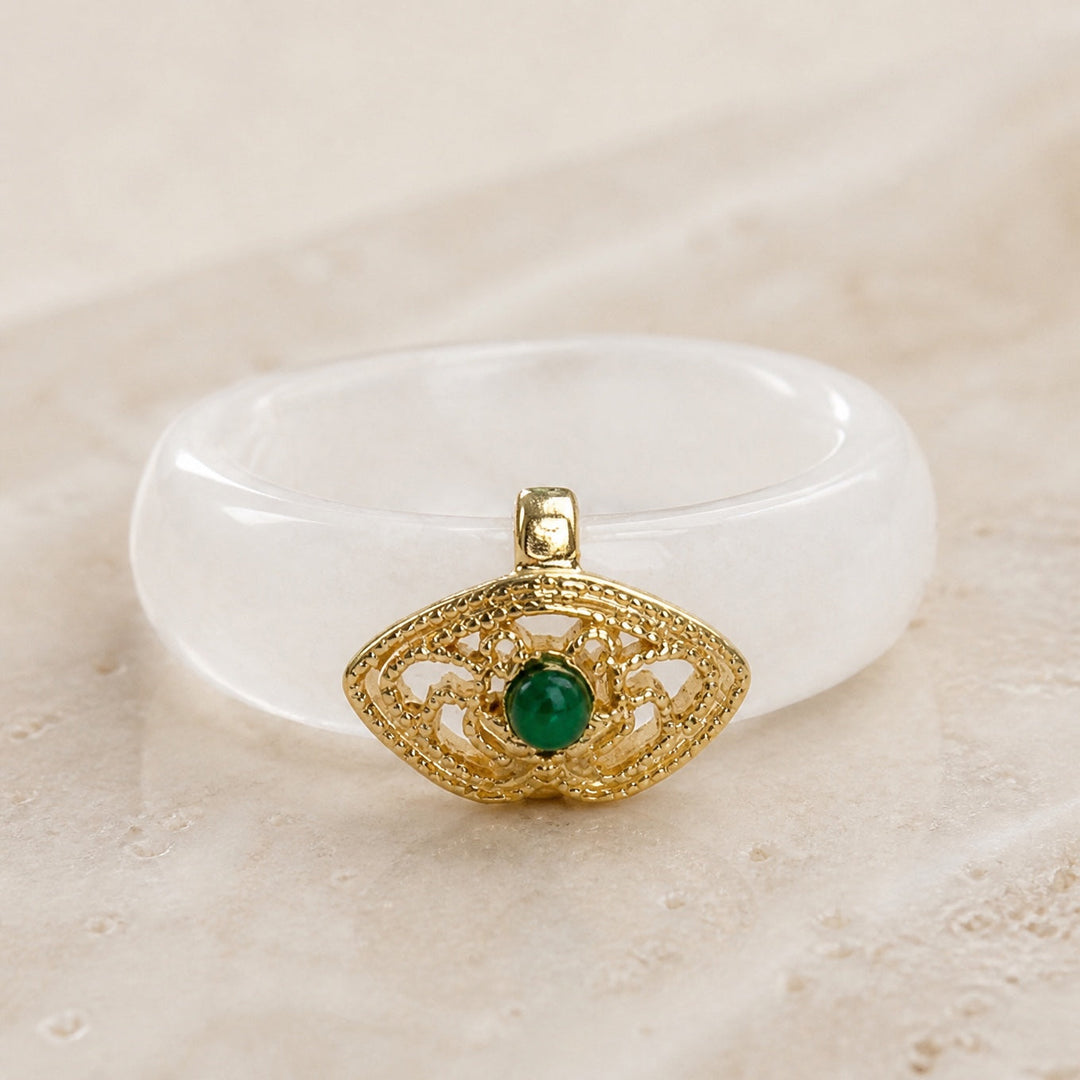 Chalcedony Band Zirconia Ring