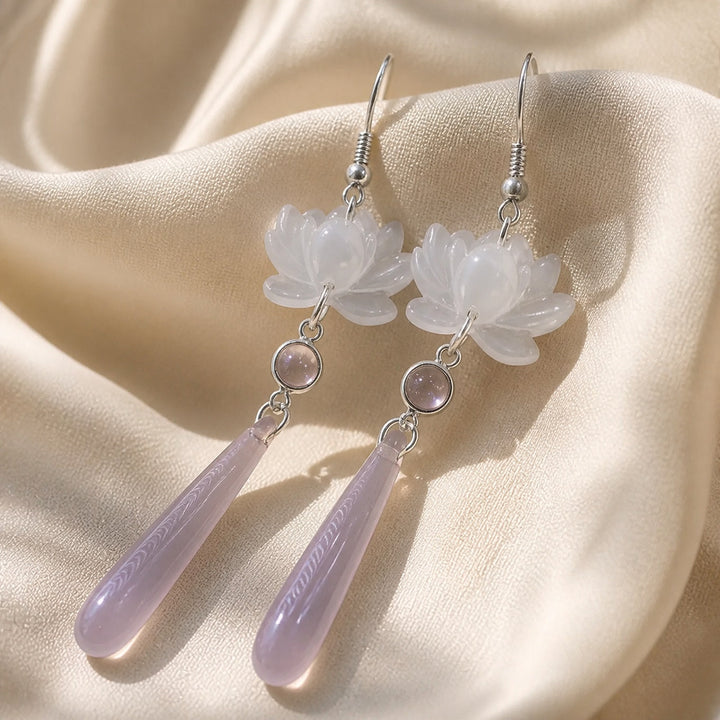 Floral Tassel Dangle Earrings