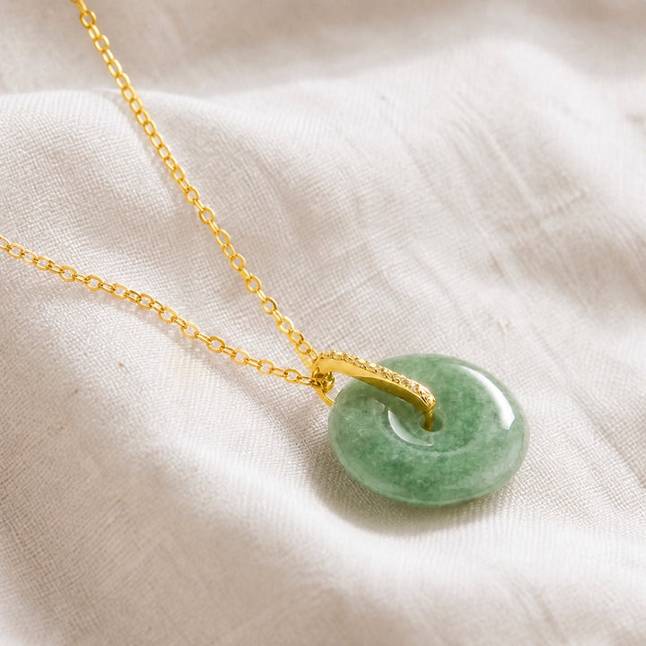 Graceful Jade Circle Necklace