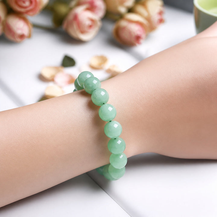 Myanmar Jade Stone Beaded Bracelet