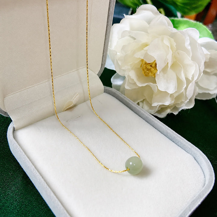 Delicate Jade Bead Necklace