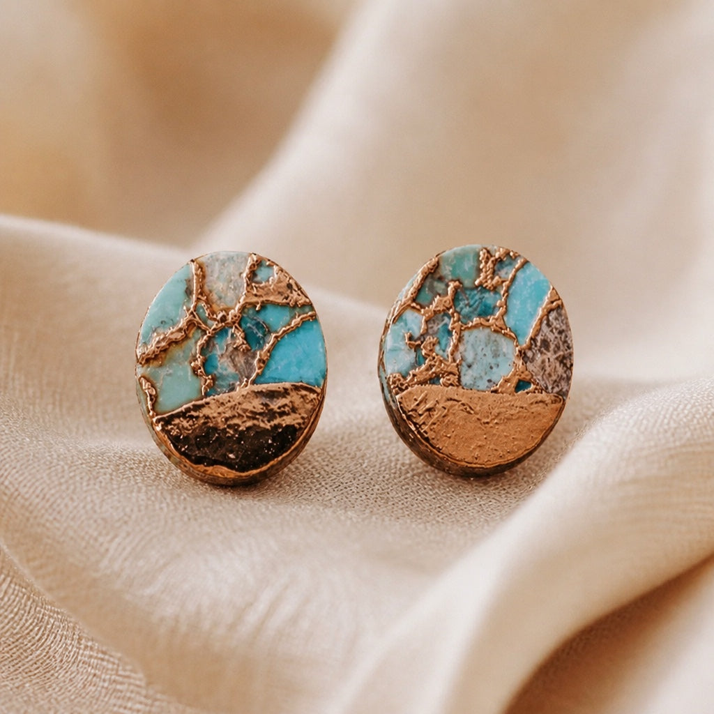 Bohemian Turquoise Stud Earrings