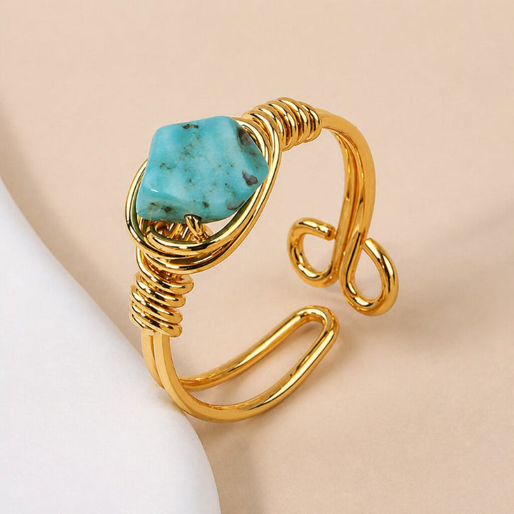 Opulent Gemstone Wire Ring