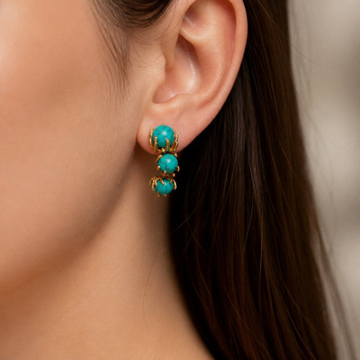 Prestigious Turquoise Bead Earrings