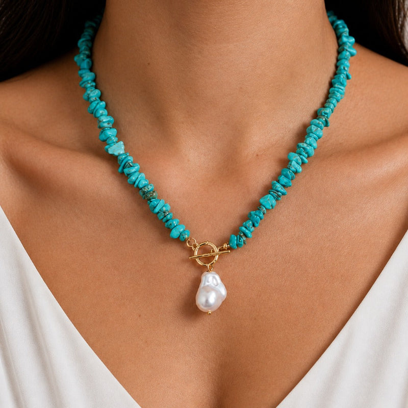 Turquoise Necklace Bracelet Set
