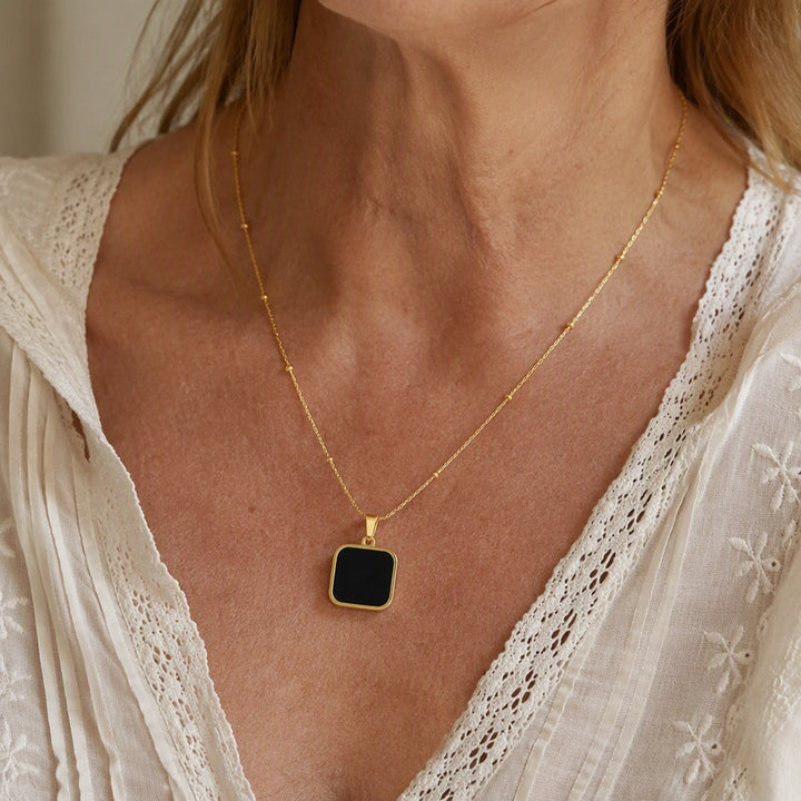 Midnight Chic Black Pendant Necklace