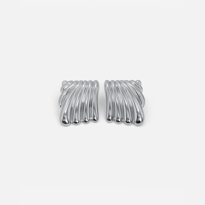 Silver Ripple Texture Earrings