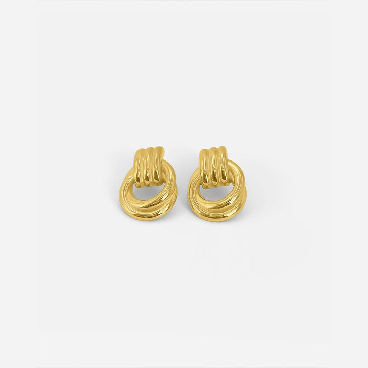 Graceful Gold Linked Knot Earrings
