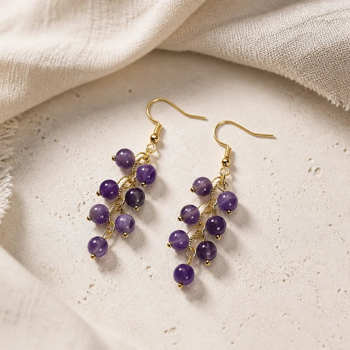 Grape Cluster Drop Earrings