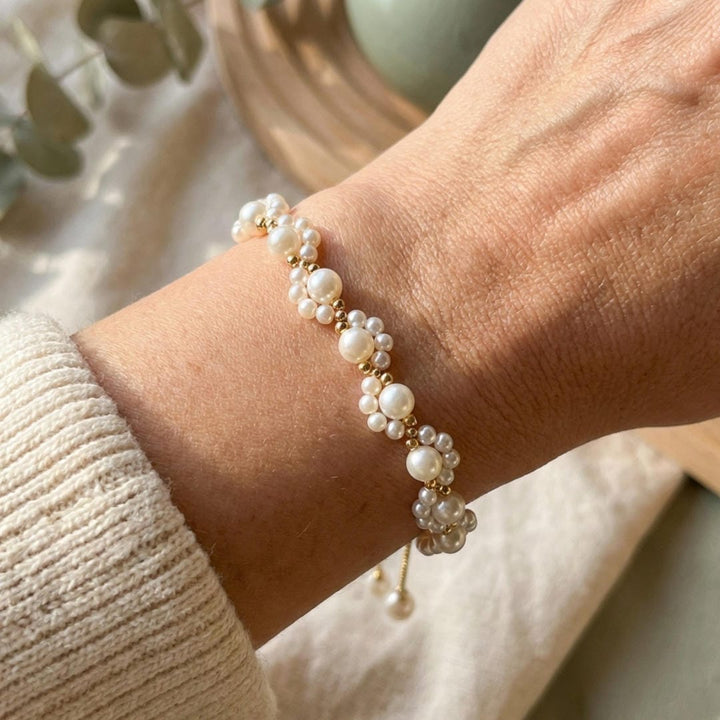 Pearl Blossom Cluster Chain Bracelet