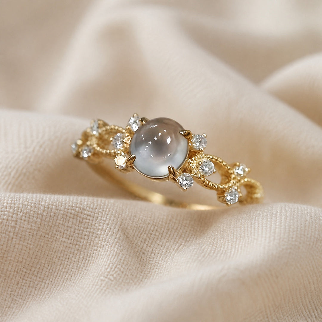 Golden Moonstone Elegant Ring
