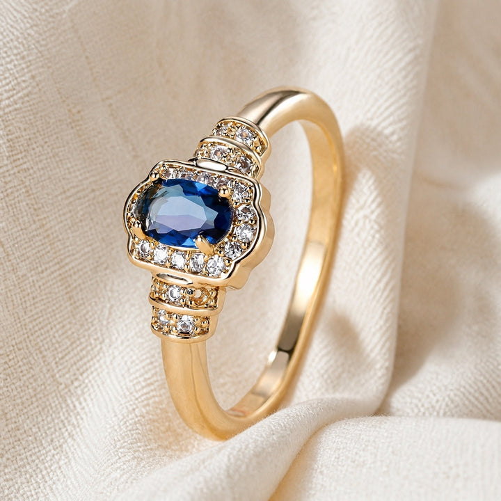 Heirloom Sapphire Halo Crystal Ring