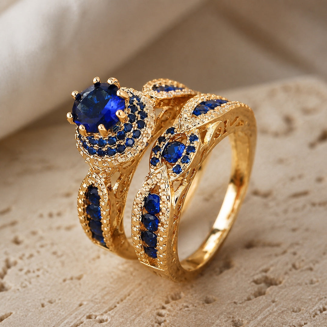 Victoria Gilded Sapphire Ring Set