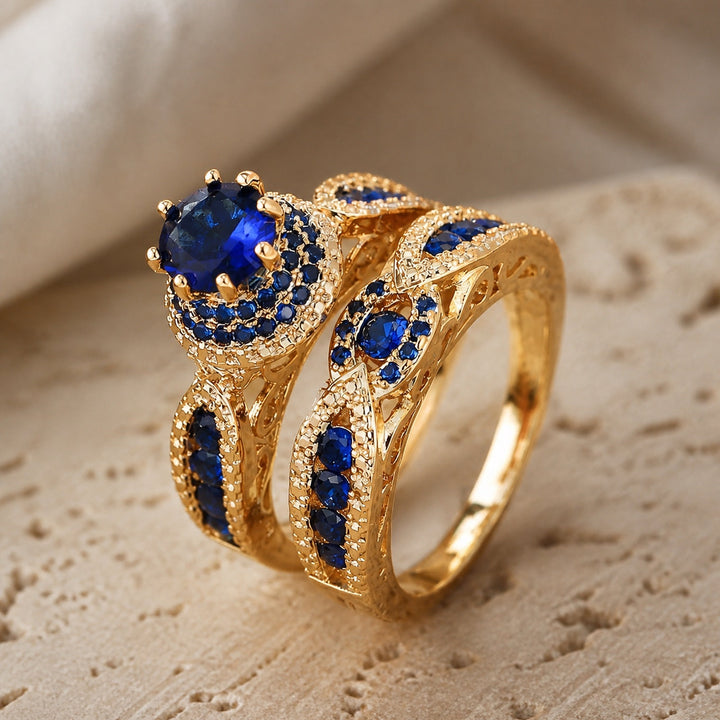 Victoria Gilded Sapphire Ring Set