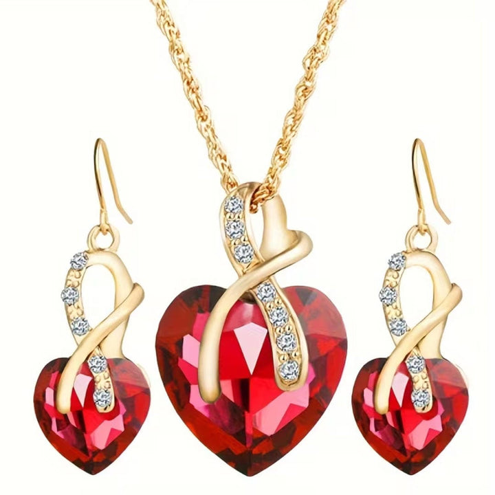Emerald Heart Infinity Jewelry Set