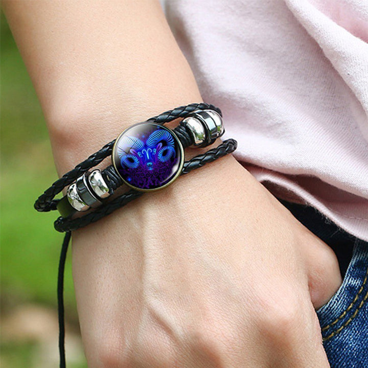 Braided zodiac sign bracelet