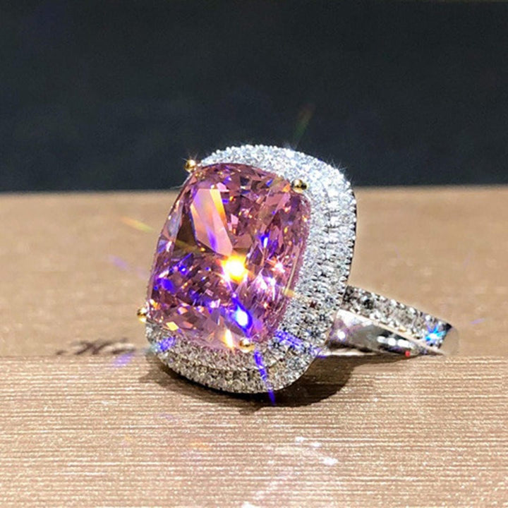 Cushion Halo Statement Cocktail Ring