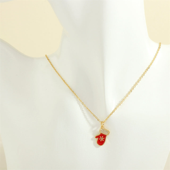 Enamel Christmas charm pendant necklace